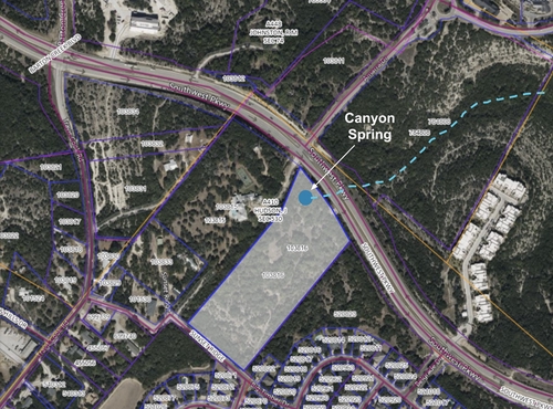 Map of the area with Canyon Spring